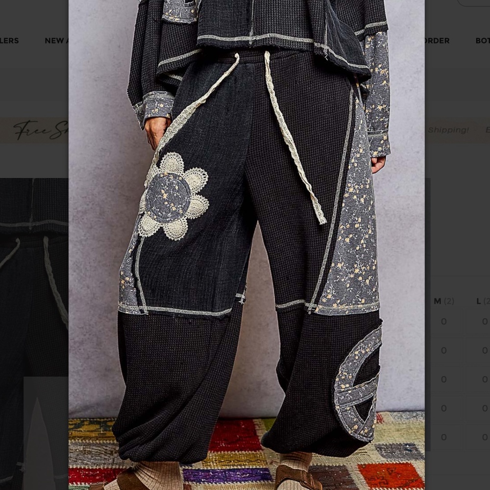 🌼 POL “ Gabby “ POL Relaxed Fit Double Gauze Jogger Pants 69 - Picture 1 of 5